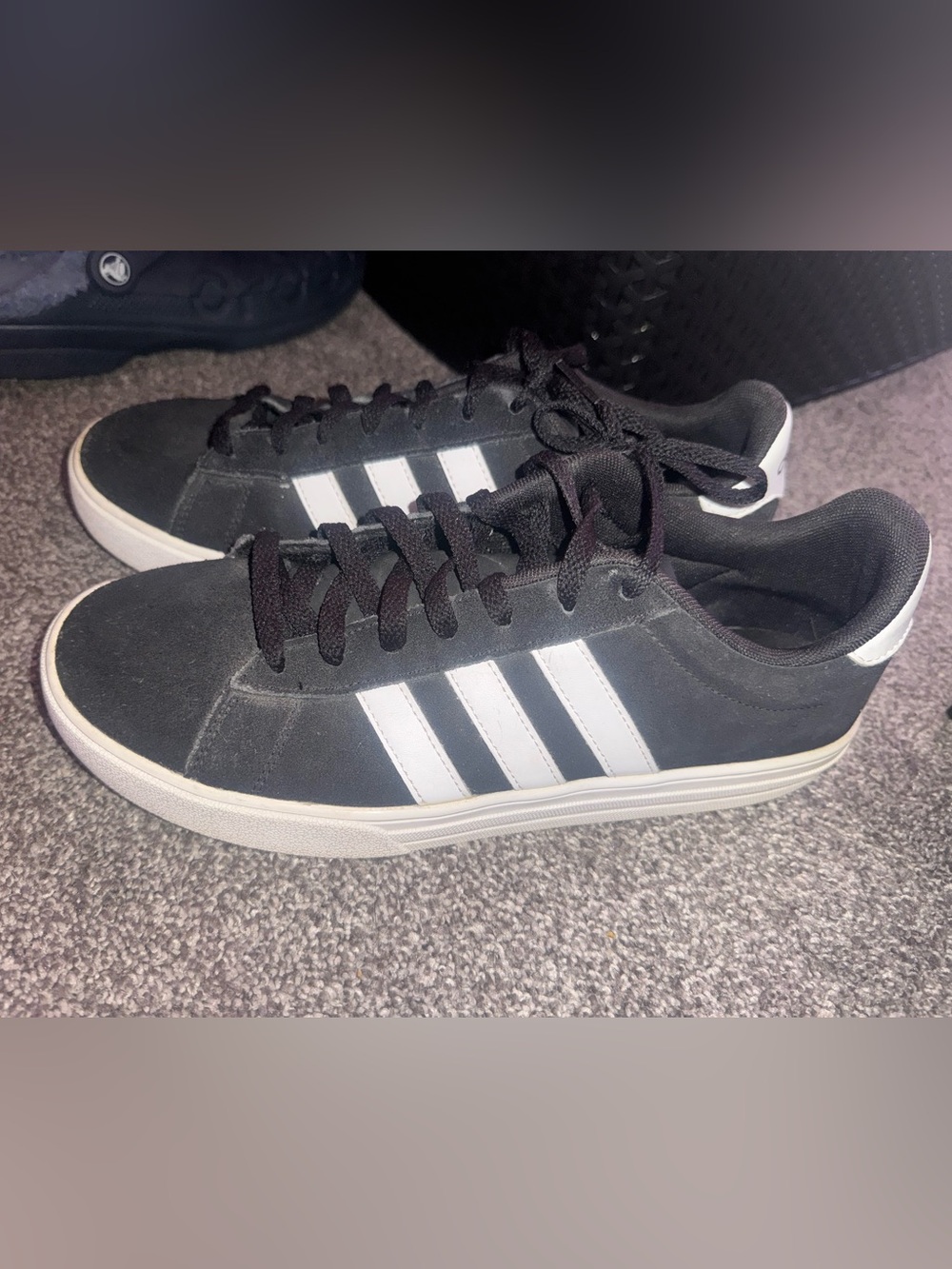 adidas Black Sneakers with White Three Stripes